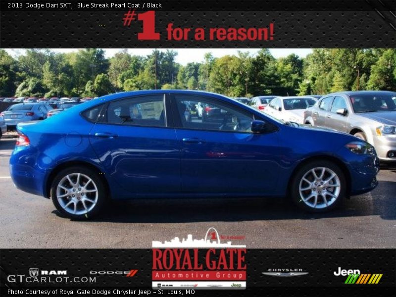 Blue Streak Pearl Coat / Black 2013 Dodge Dart SXT