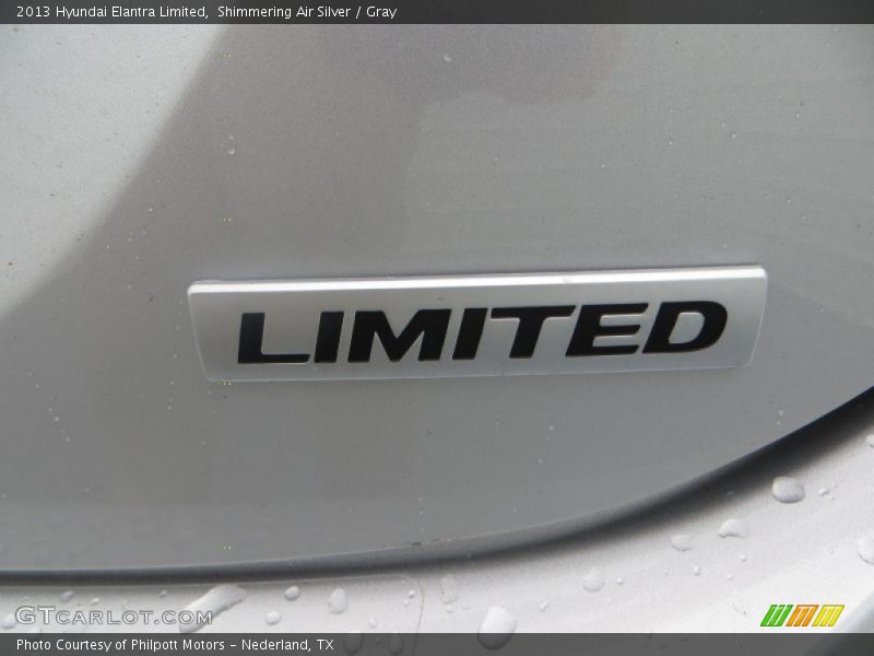 Shimmering Air Silver / Gray 2013 Hyundai Elantra Limited