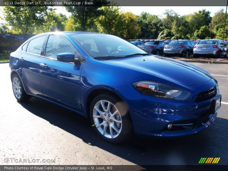 Blue Streak Pearl Coat / Black 2013 Dodge Dart SXT