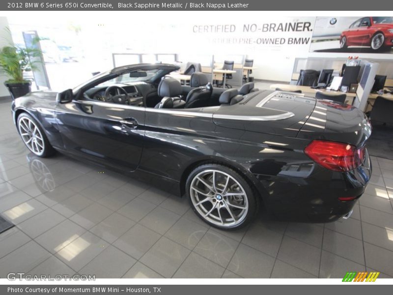 Black Sapphire Metallic / Black Nappa Leather 2012 BMW 6 Series 650i Convertible