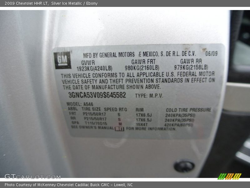 Silver Ice Metallic / Ebony 2009 Chevrolet HHR LT