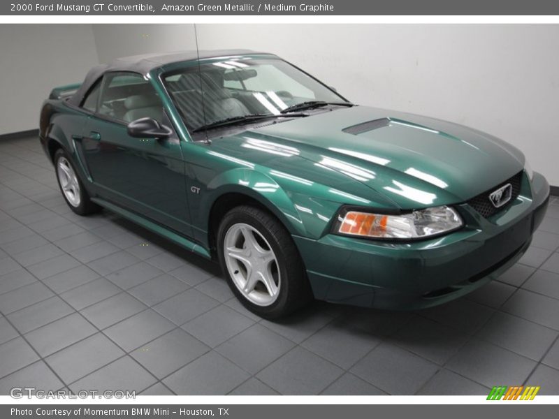Amazon Green Metallic / Medium Graphite 2000 Ford Mustang GT Convertible