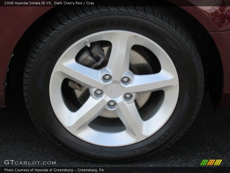 Dark Cherry Red / Gray 2008 Hyundai Sonata SE V6