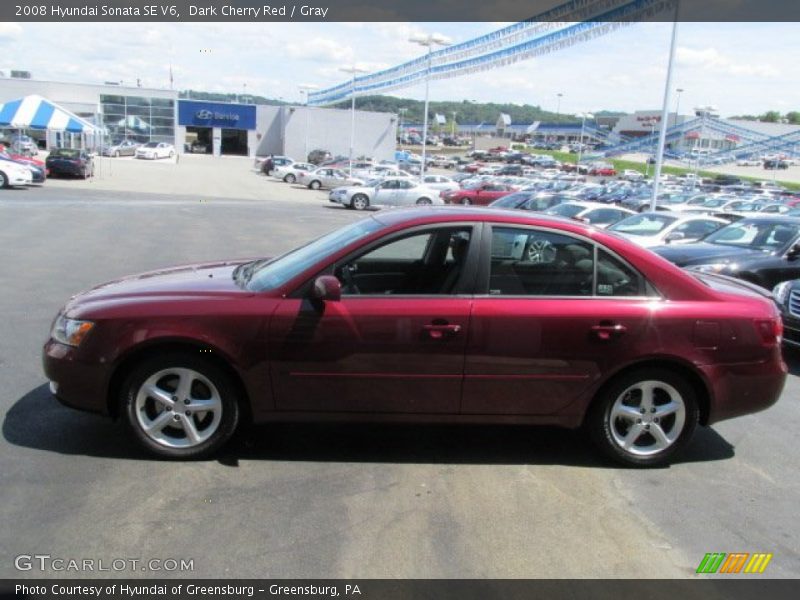 Dark Cherry Red / Gray 2008 Hyundai Sonata SE V6