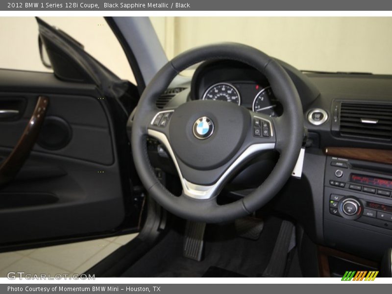 Black Sapphire Metallic / Black 2012 BMW 1 Series 128i Coupe