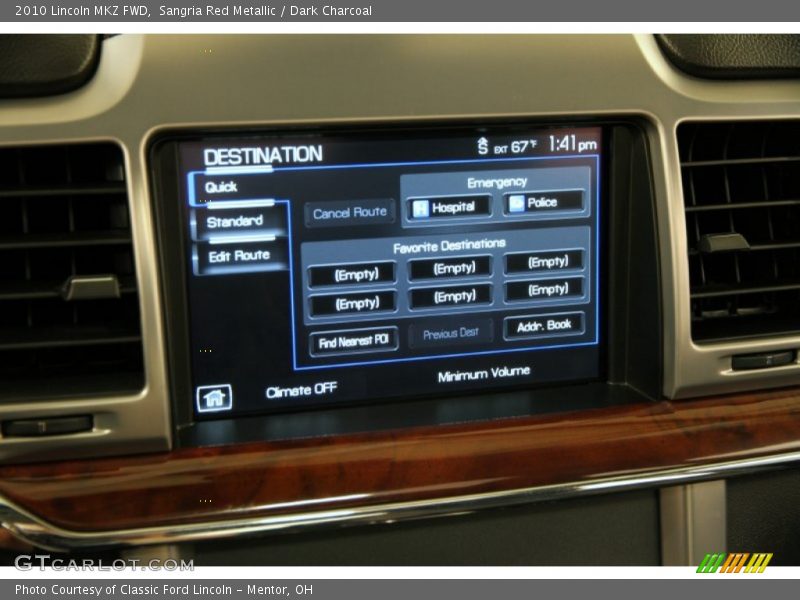 Sangria Red Metallic / Dark Charcoal 2010 Lincoln MKZ FWD