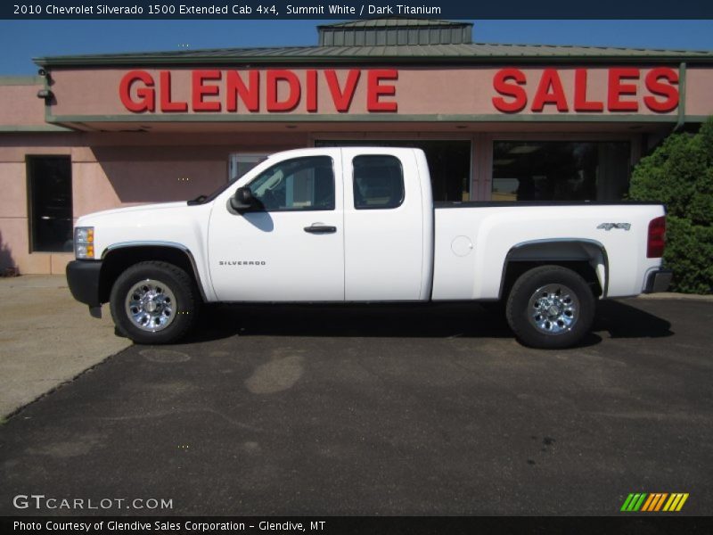 Summit White / Dark Titanium 2010 Chevrolet Silverado 1500 Extended Cab 4x4
