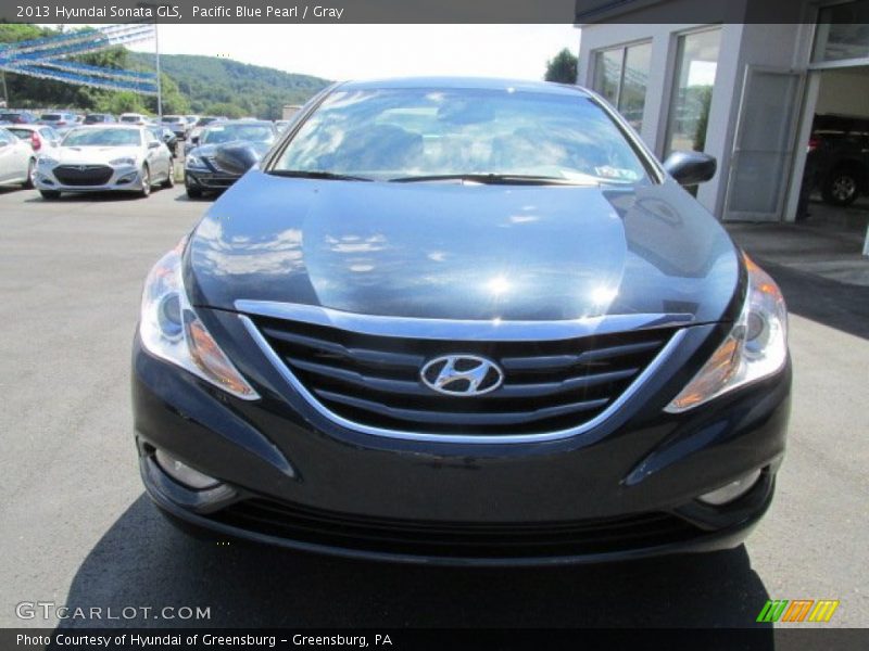 Pacific Blue Pearl / Gray 2013 Hyundai Sonata GLS