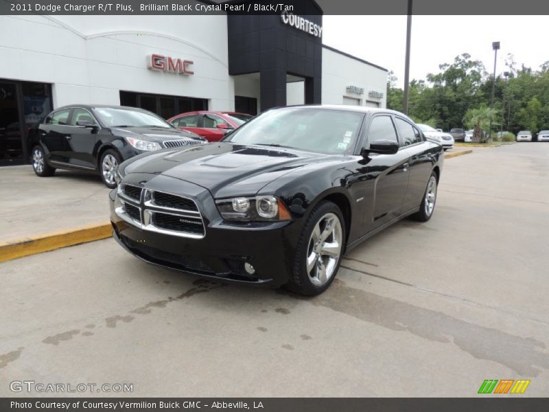 Brilliant Black Crystal Pearl / Black/Tan 2011 Dodge Charger R/T Plus