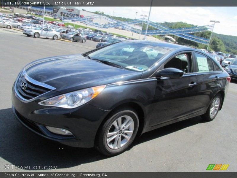 Pacific Blue Pearl / Gray 2013 Hyundai Sonata GLS