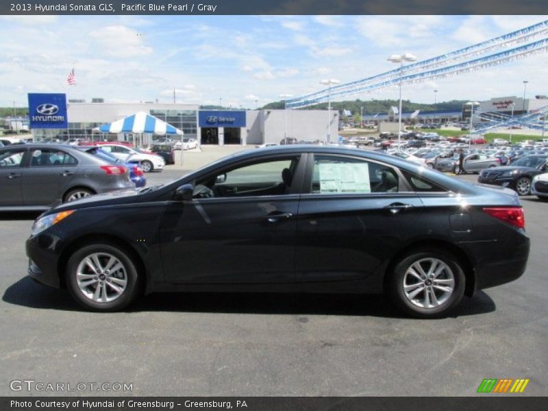 Pacific Blue Pearl / Gray 2013 Hyundai Sonata GLS