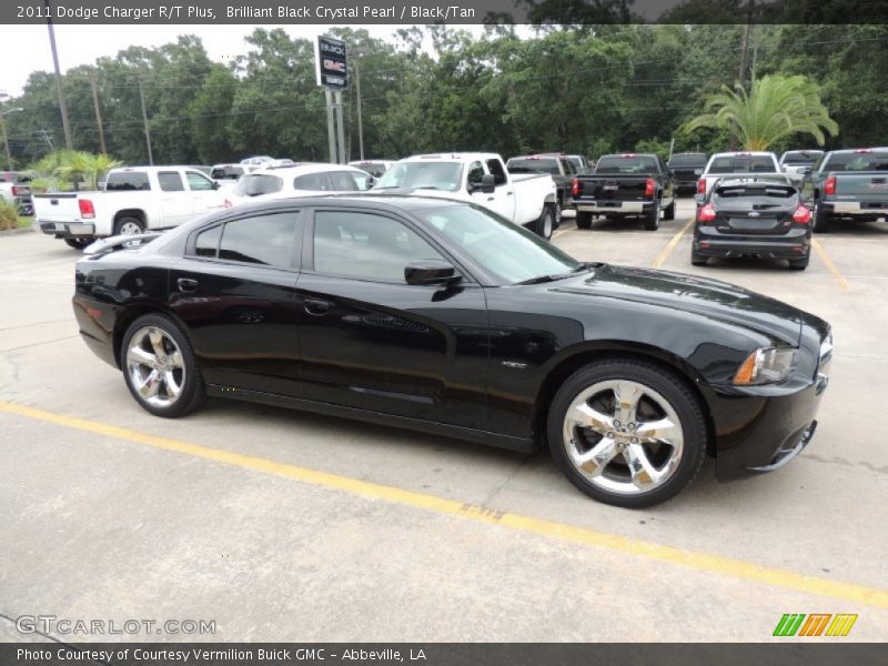 Brilliant Black Crystal Pearl / Black/Tan 2011 Dodge Charger R/T Plus