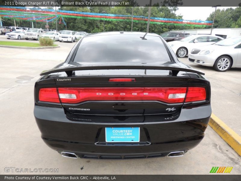 Brilliant Black Crystal Pearl / Black/Tan 2011 Dodge Charger R/T Plus