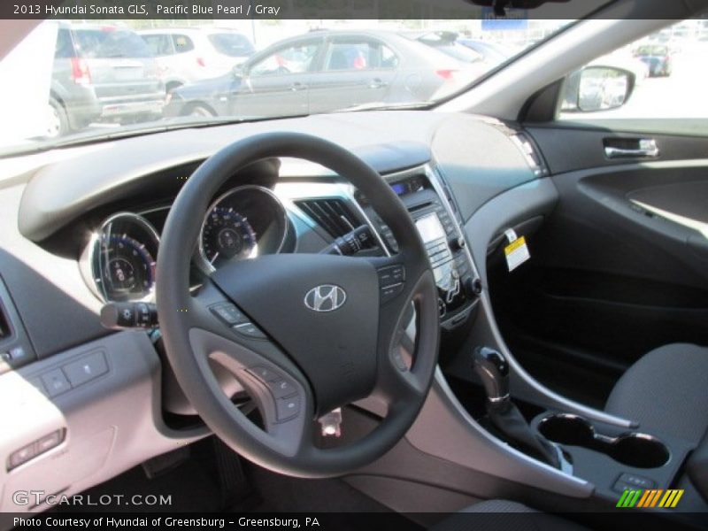 Pacific Blue Pearl / Gray 2013 Hyundai Sonata GLS