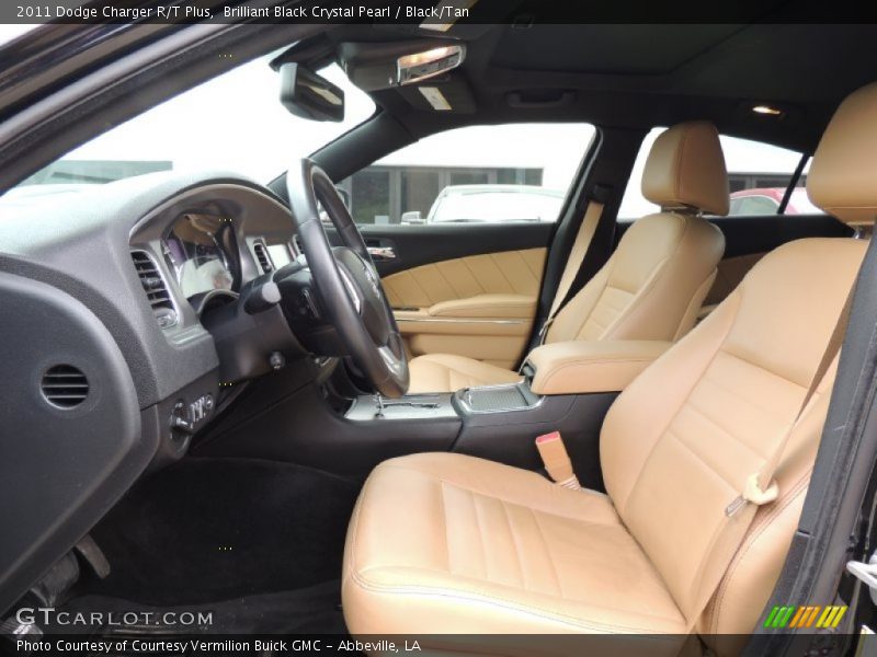 Brilliant Black Crystal Pearl / Black/Tan 2011 Dodge Charger R/T Plus