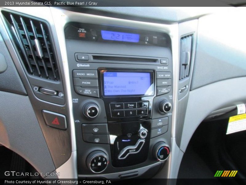Pacific Blue Pearl / Gray 2013 Hyundai Sonata GLS