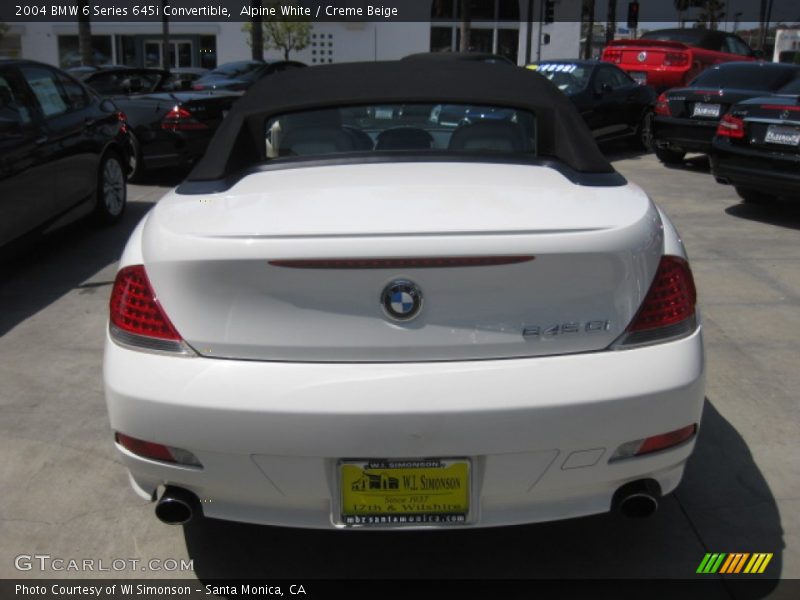 Alpine White / Creme Beige 2004 BMW 6 Series 645i Convertible