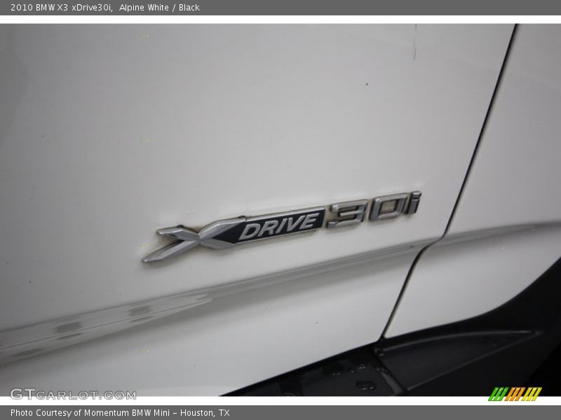 Alpine White / Black 2010 BMW X3 xDrive30i
