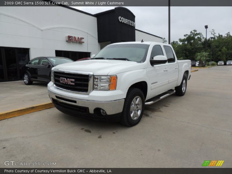 Summit White / Light Cashmere 2009 GMC Sierra 1500 SLT Crew Cab