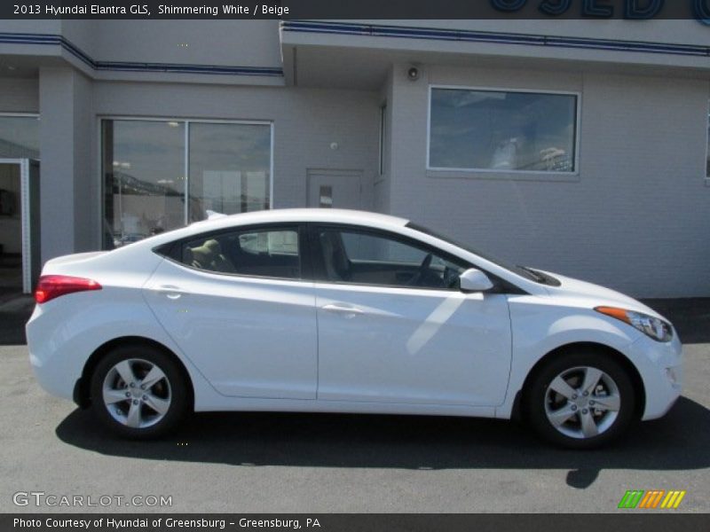 Shimmering White / Beige 2013 Hyundai Elantra GLS
