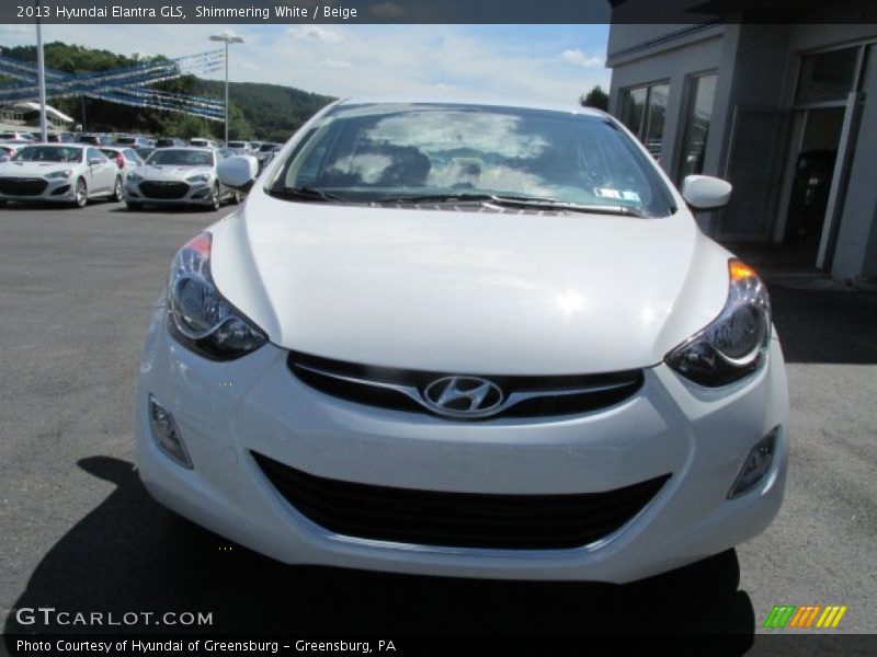 Shimmering White / Beige 2013 Hyundai Elantra GLS