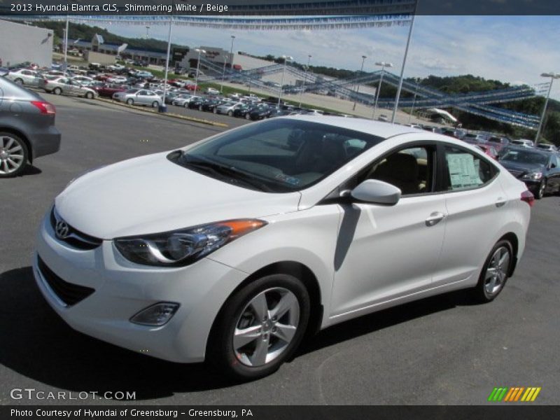 Shimmering White / Beige 2013 Hyundai Elantra GLS