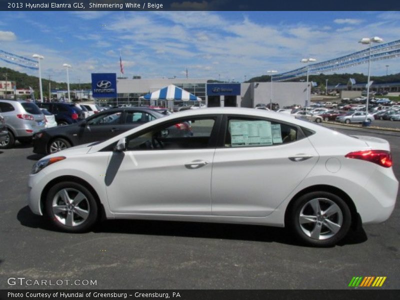Shimmering White / Beige 2013 Hyundai Elantra GLS