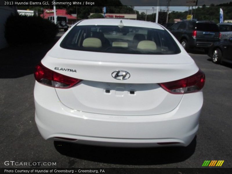Shimmering White / Beige 2013 Hyundai Elantra GLS