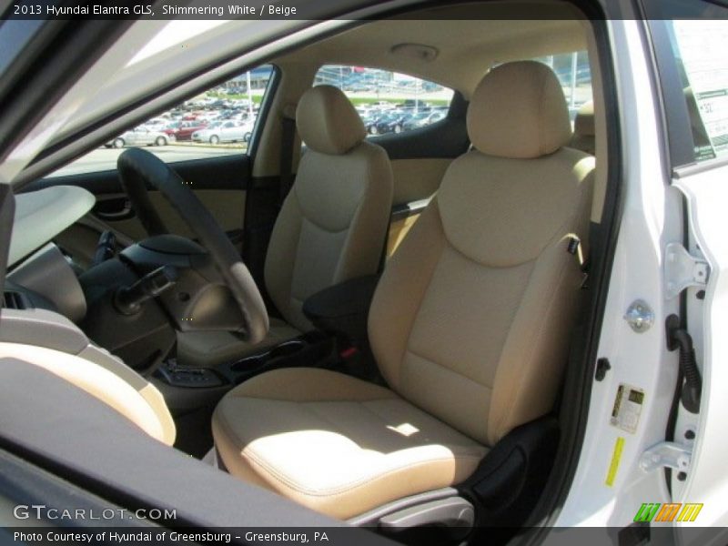 Shimmering White / Beige 2013 Hyundai Elantra GLS