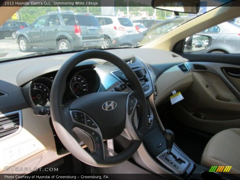Shimmering White / Beige 2013 Hyundai Elantra GLS