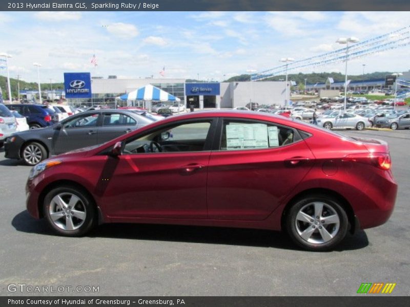 Sparkling Ruby / Beige 2013 Hyundai Elantra GLS