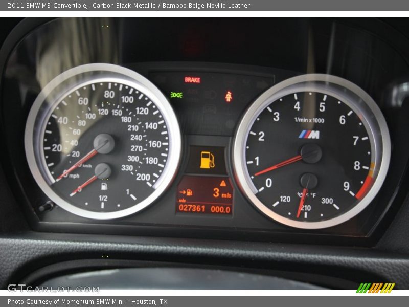 Carbon Black Metallic / Bamboo Beige Novillo Leather 2011 BMW M3 Convertible