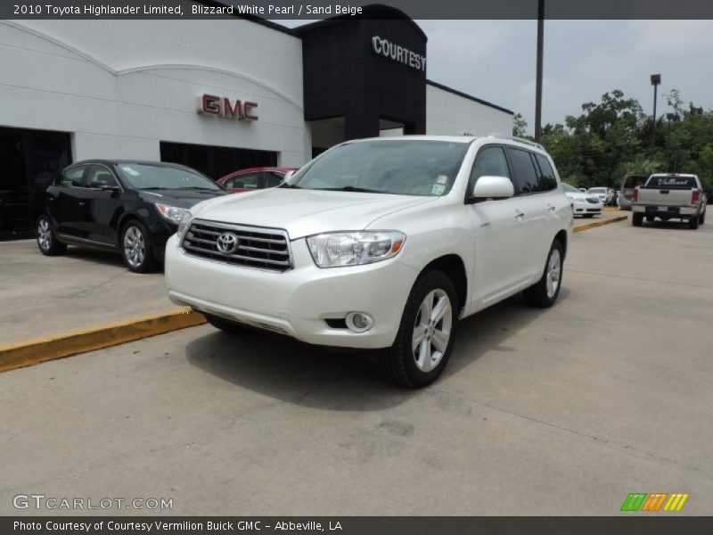 Blizzard White Pearl / Sand Beige 2010 Toyota Highlander Limited