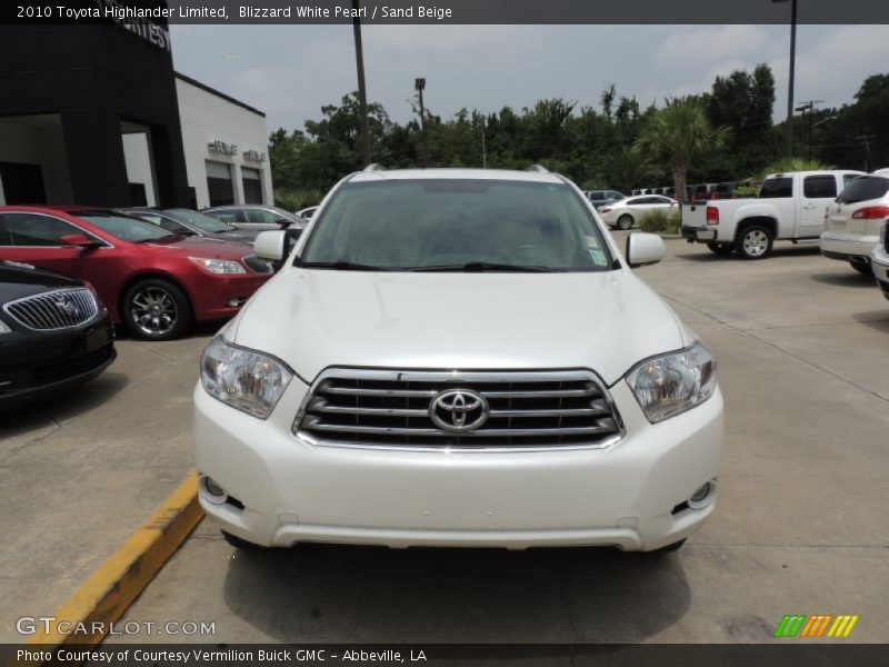 Blizzard White Pearl / Sand Beige 2010 Toyota Highlander Limited