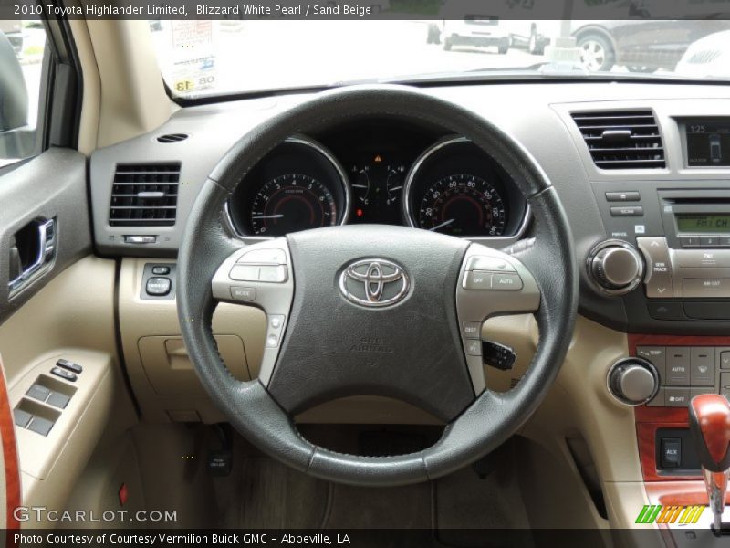 Blizzard White Pearl / Sand Beige 2010 Toyota Highlander Limited