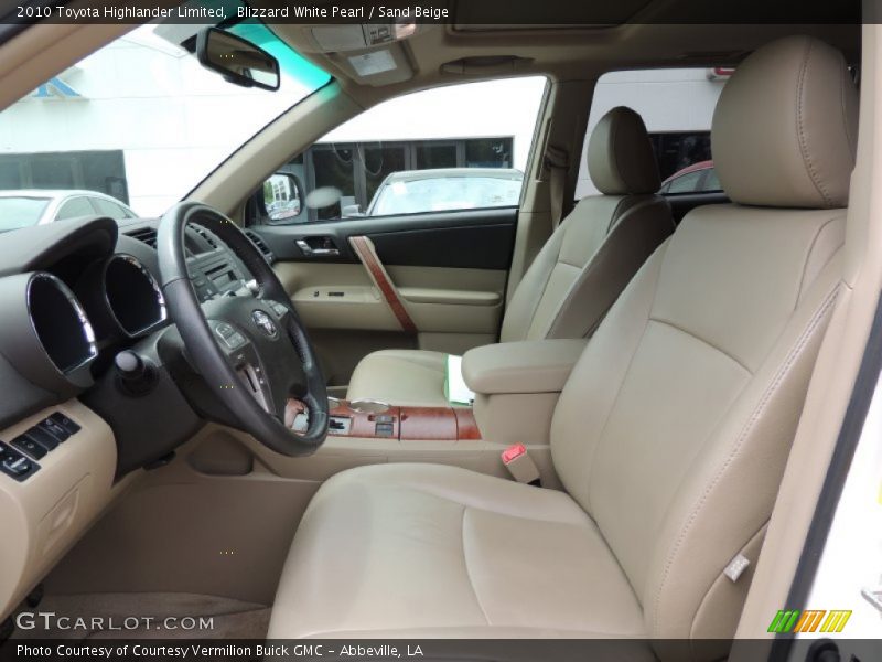 Blizzard White Pearl / Sand Beige 2010 Toyota Highlander Limited