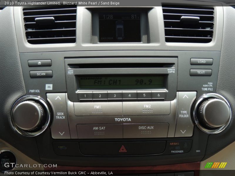 Blizzard White Pearl / Sand Beige 2010 Toyota Highlander Limited