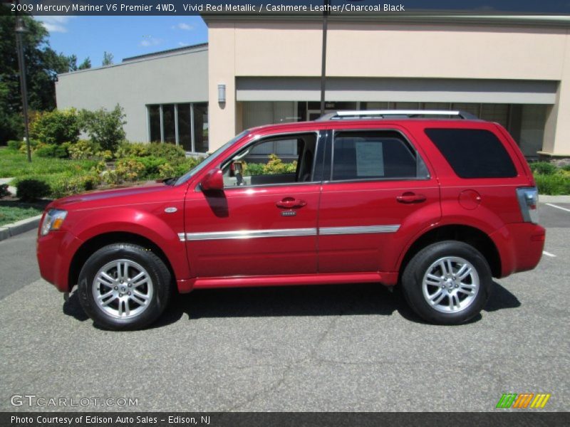 Vivid Red Metallic / Cashmere Leather/Charcoal Black 2009 Mercury Mariner V6 Premier 4WD
