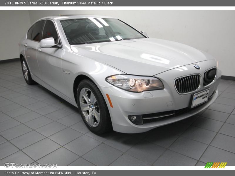 Titanium Silver Metallic / Black 2011 BMW 5 Series 528i Sedan