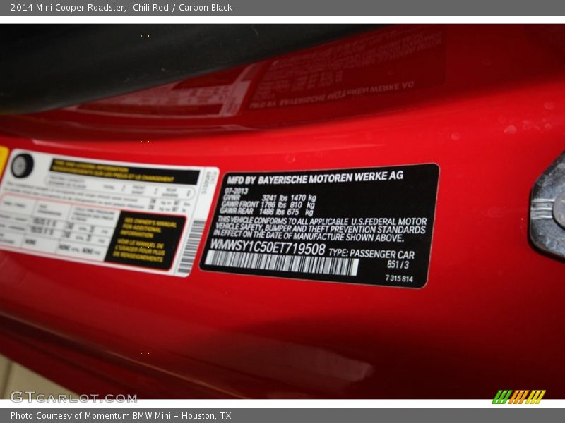 851 - 2014 Mini Cooper Roadster