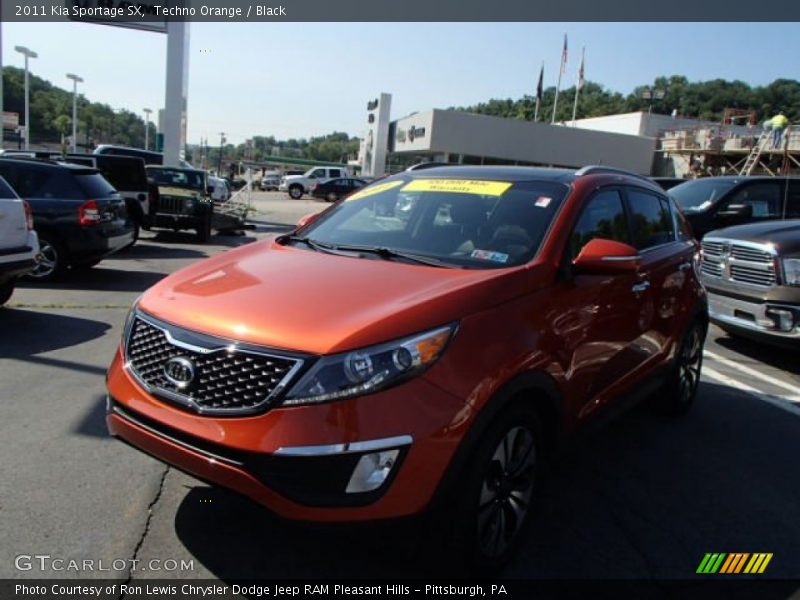 Techno Orange / Black 2011 Kia Sportage SX