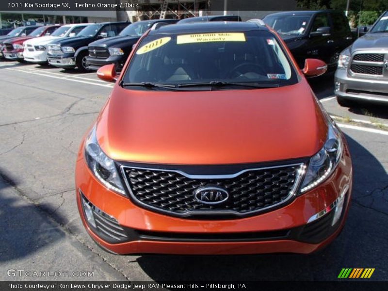 Techno Orange / Black 2011 Kia Sportage SX