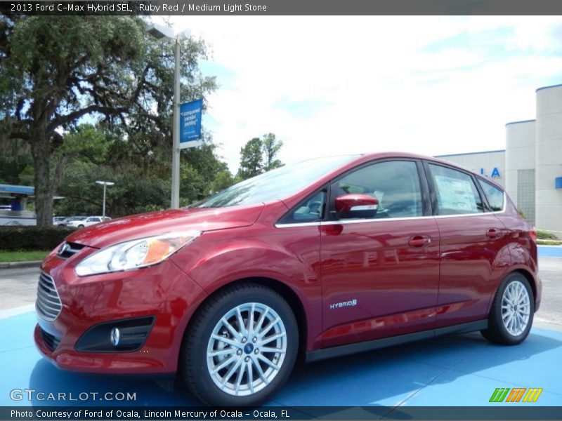 Ruby Red / Medium Light Stone 2013 Ford C-Max Hybrid SEL
