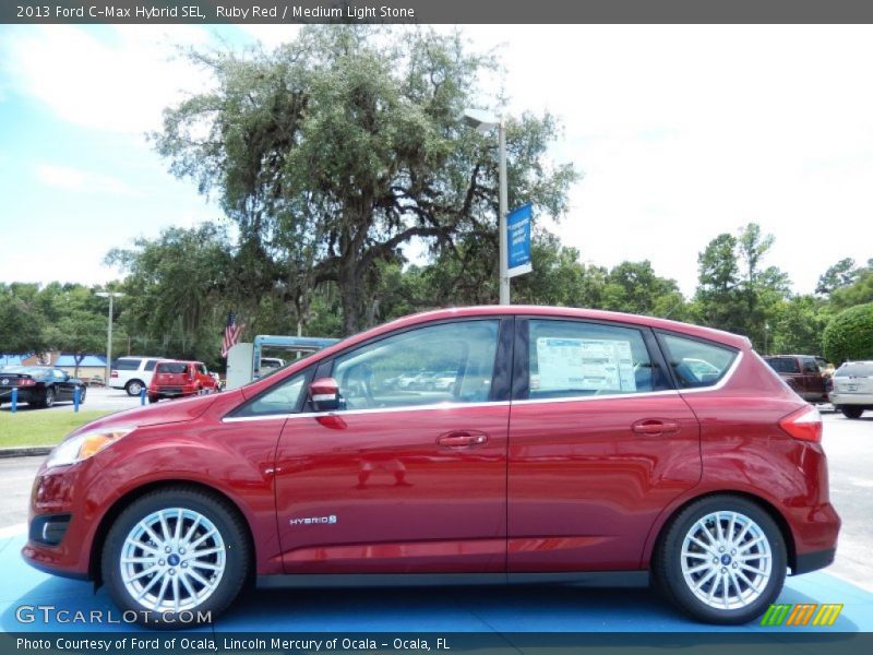 Ruby Red / Medium Light Stone 2013 Ford C-Max Hybrid SEL