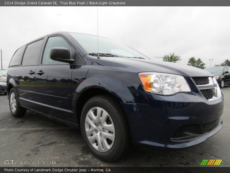 True Blue Pearl / Black/Light Graystone 2014 Dodge Grand Caravan SE