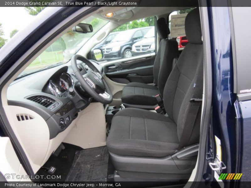 True Blue Pearl / Black/Light Graystone 2014 Dodge Grand Caravan SE