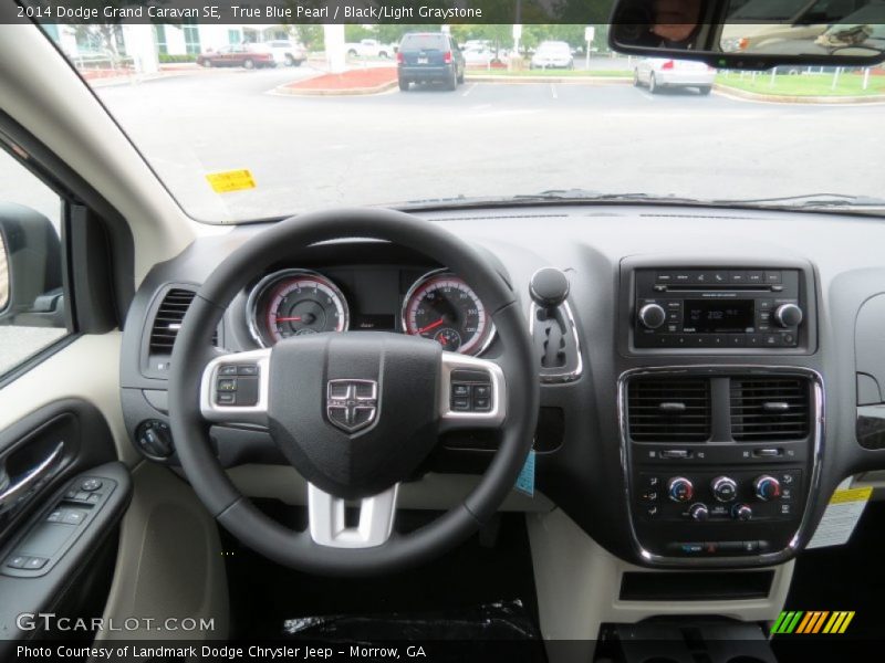 True Blue Pearl / Black/Light Graystone 2014 Dodge Grand Caravan SE