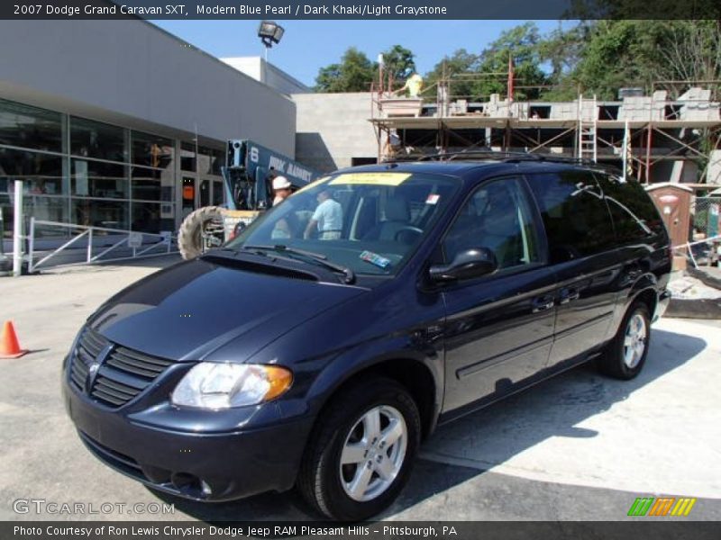 Modern Blue Pearl / Dark Khaki/Light Graystone 2007 Dodge Grand Caravan SXT