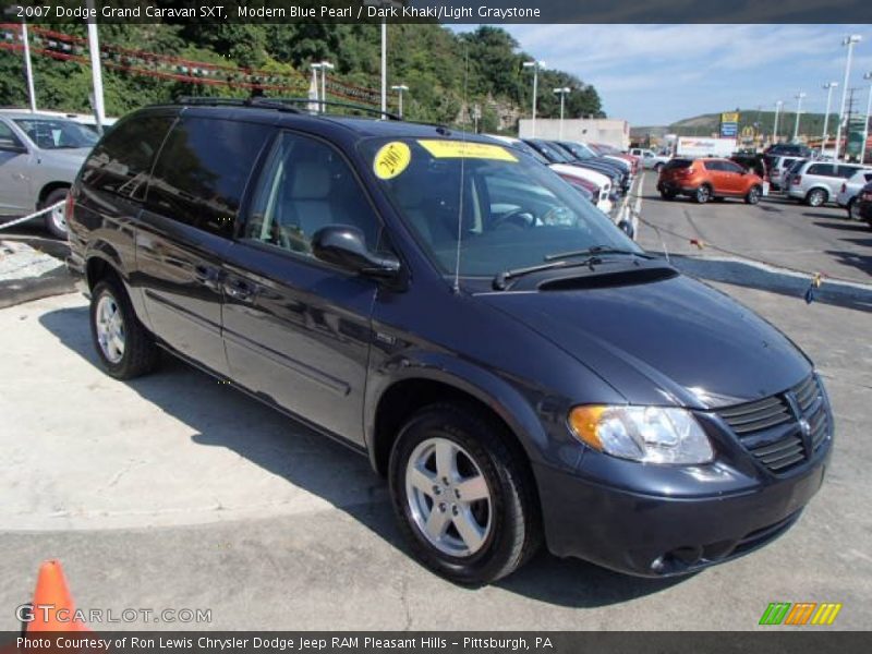 Modern Blue Pearl / Dark Khaki/Light Graystone 2007 Dodge Grand Caravan SXT