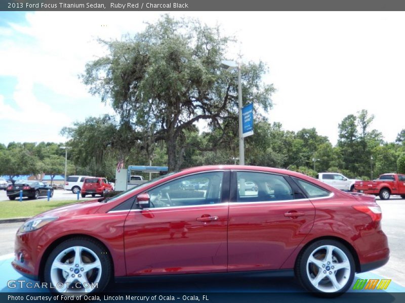Ruby Red / Charcoal Black 2013 Ford Focus Titanium Sedan